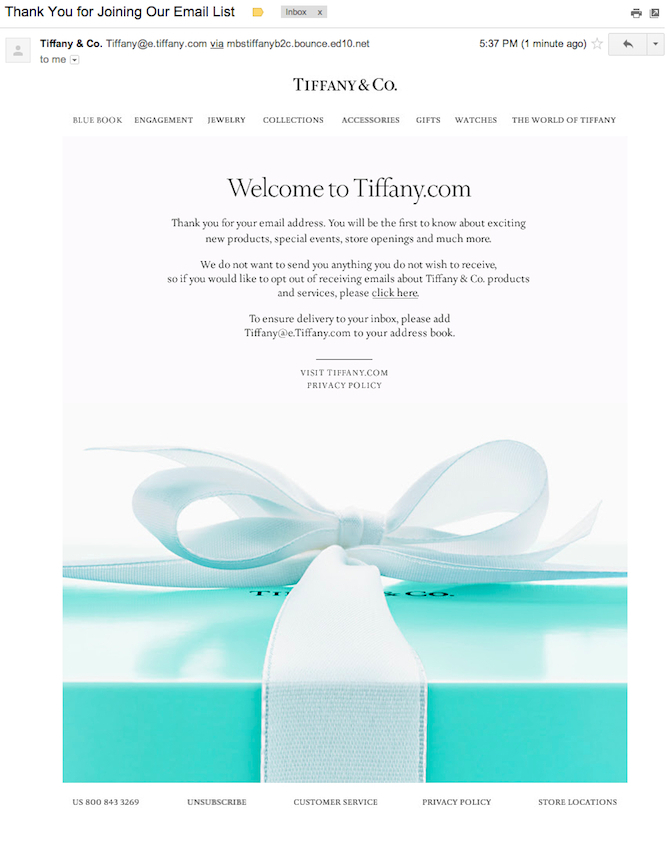 disiscrizione-mail-Tiffany&Co.